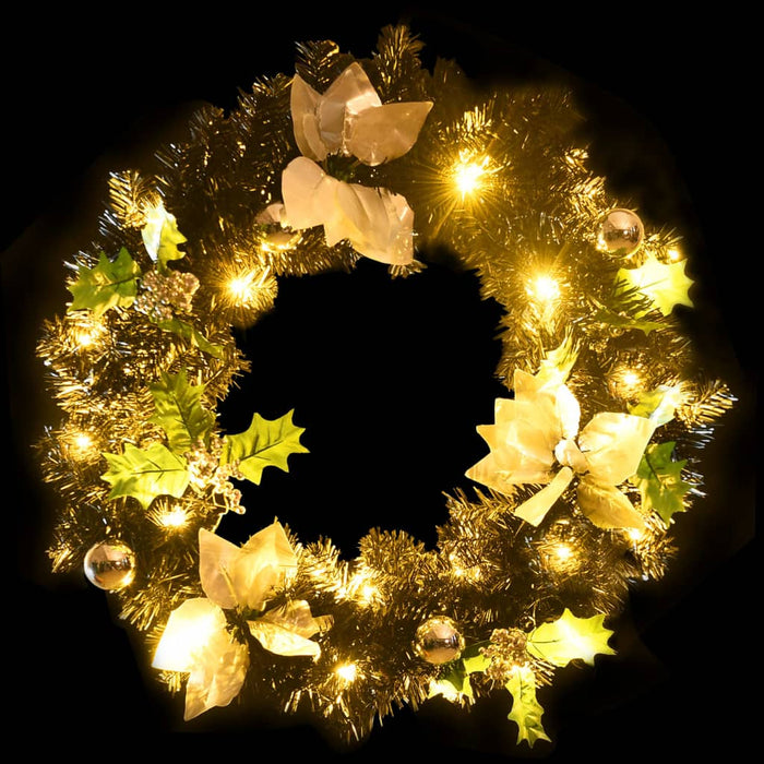 Coroniță de Crăciun cu becuri LED, negru, 60 cm, PVC WALTI