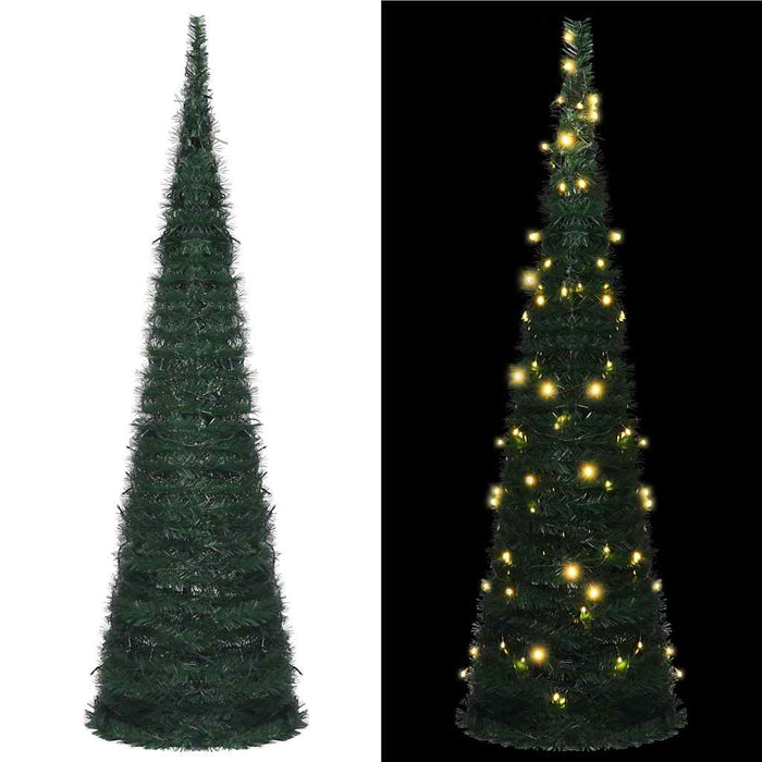 Brad șnur de Crăciun artificial pop-up pre-iluminat verde 150cm - WALTI WALTI