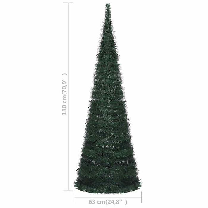 Brad șnur de Crăciun artificial pop-up pre-iluminat verde 180cm - WALTI WALTI