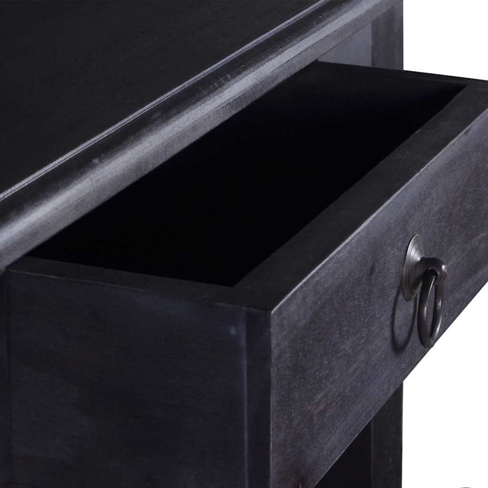 Masă consolă negru cafeniu deschis 60x30x75cm lemn masiv mahon WALTI