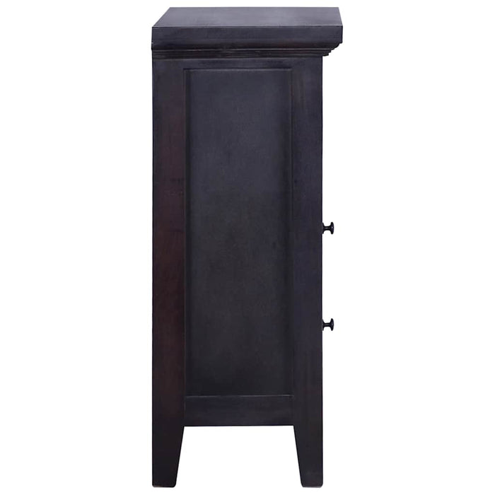 Dulap lateral, negru, 60x30x75 cm, lemn masiv de mahon WALTI