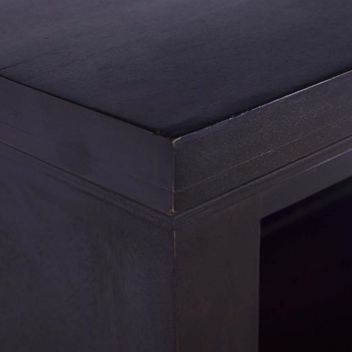 Dulap lateral, negru, 60x30x75 cm, lemn masiv de mahon WALTI