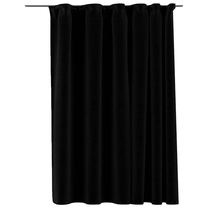 Draperii opace, aspect de in, negru, 290 x 245 cm, cu cârlige - WALTI WALTI