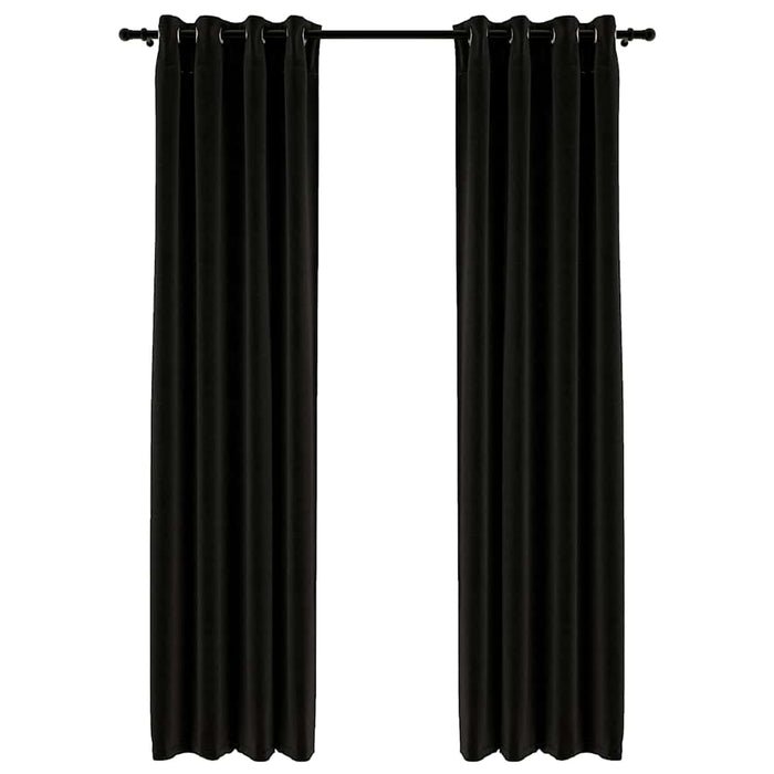 Perdele opace, aspect pânză, 2 buc., antracit, 140 x 225 cm - WALTI WALTI