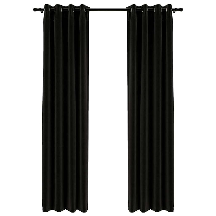 Perdele opace, aspect pânză, 2 buc., antracit, 140 x 245 cm - WALTI WALTI