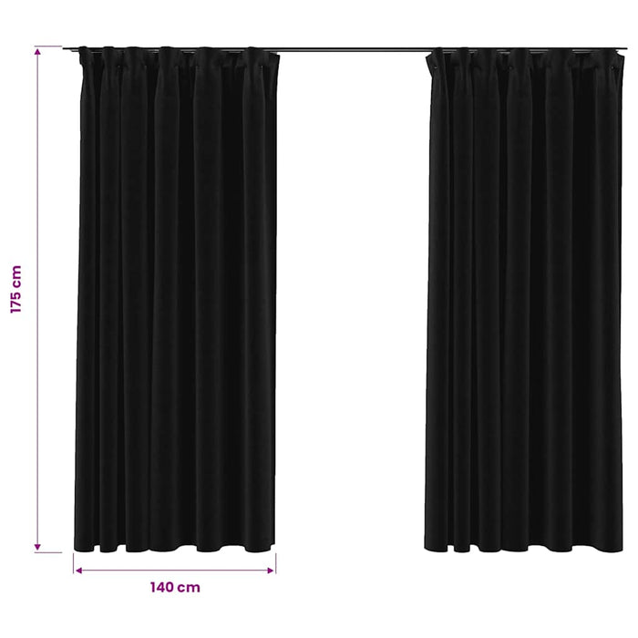 Draperii opace aspect in, cârlige, 2 buc., antracit, 140x175 cm - WALTI WALTI