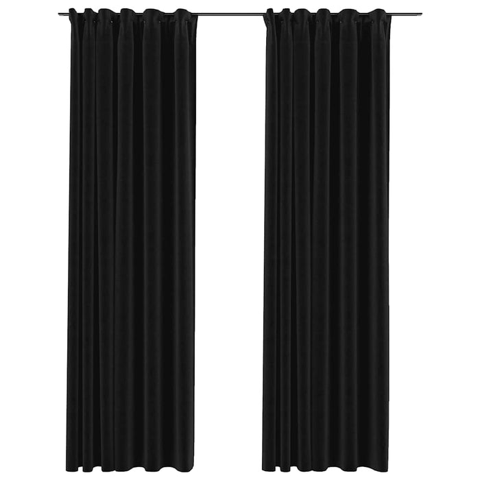 Draperii opace aspect in, cârlige, 2 buc., antracit, 140x225 cm - WALTI WALTI