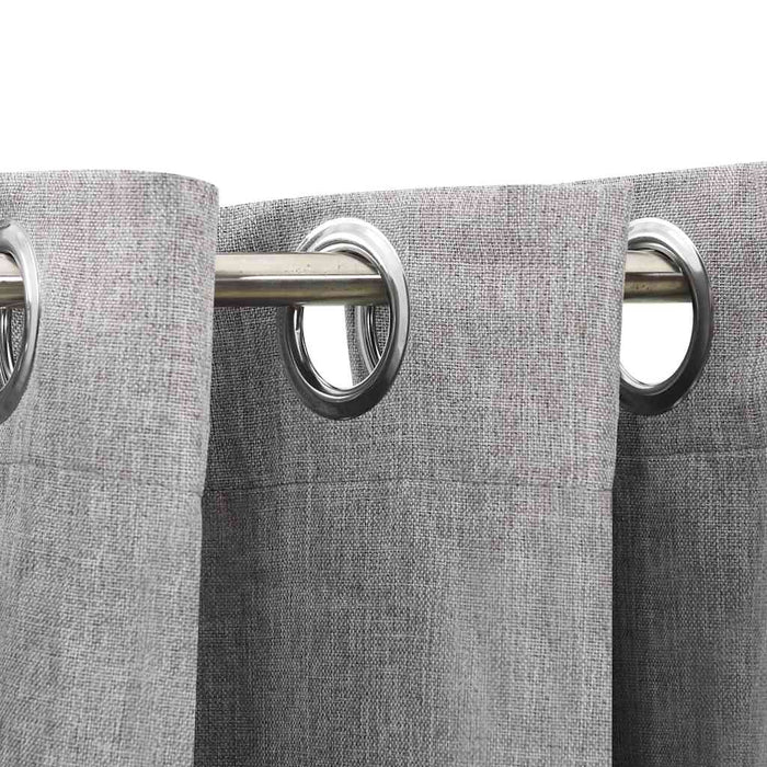 Draperii opace, aspect in, cu ocheți, 2 buc., gri, 140x175 cm - WALTI WALTI