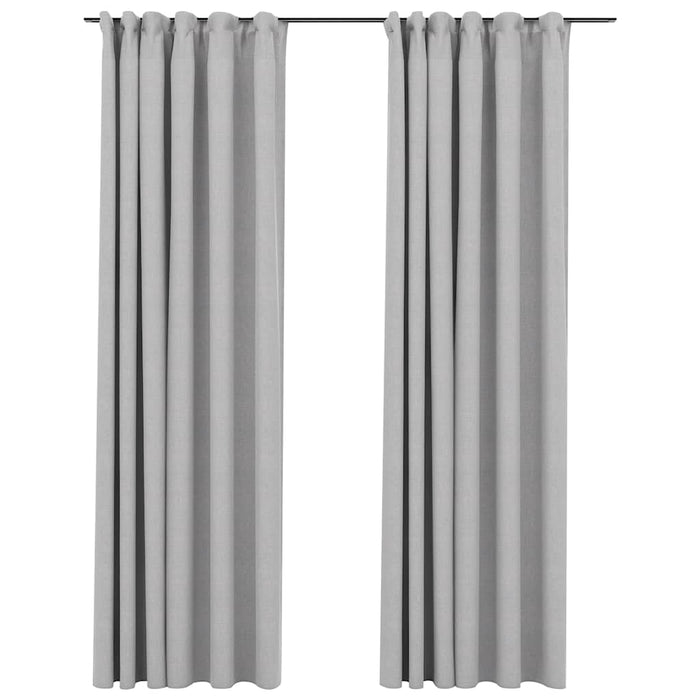 Perdele opace aspect pânză, cârlige 2 buc. gri taupe 140x245 cm - WALTI WALTI