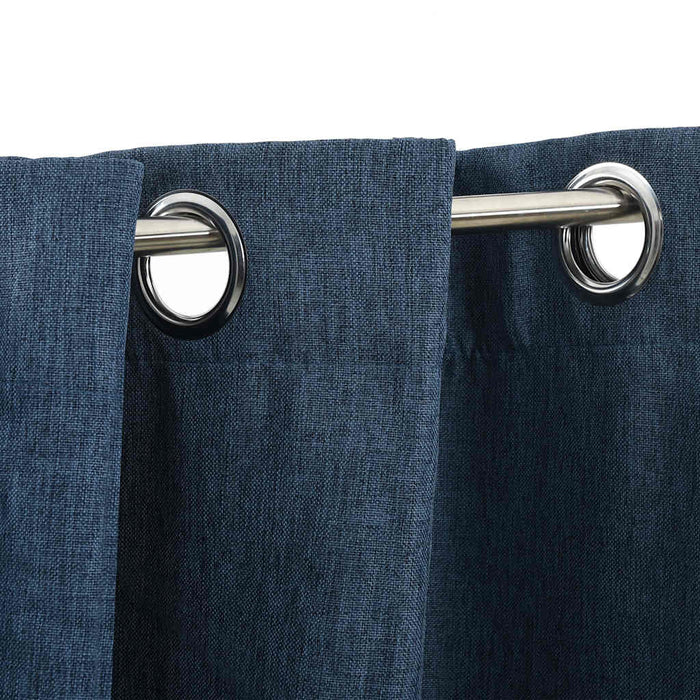 Perdele opace aspect pânză cu ocheți 2 buc albastru 140x245 cm - WALTI WALTI