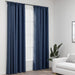Draperii opace aspect in, cârlige, 2 buc., albastru, 140x245 cm - WALTI WALTI
