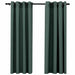Perdele opace aspect pânză cu ocheți 2 buc. verde 140x175 cm - WALTI WALTI