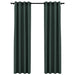 Perdele opace aspect pânză cu ocheți 2 buc verde 140x225 cm - WALTI WALTI
