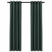 Draperii opace, aspect in, cu ocheți, 2 buc., verde, 140x245 cm - WALTI WALTI