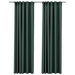 Perdele opace aspect pânză, cârlige, 2 buc. verde, 140x225 cm - WALTI WALTI