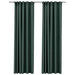 Draperii opace aspect in, cu cârlige, 2 buc. verde, 140x245 cm - WALTI WALTI