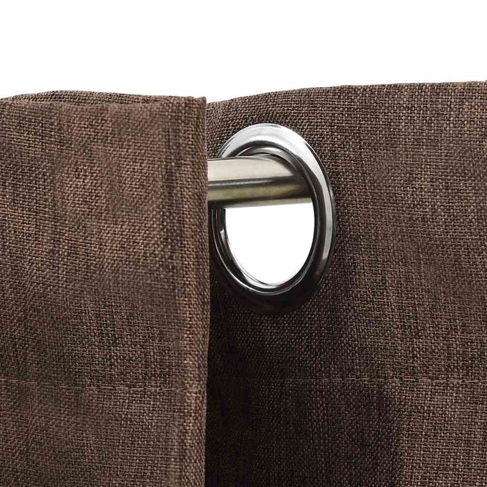 Perdele opace aspect pânză ocheți 2 buc. gri taupe 140x225 cm - WALTI WALTI