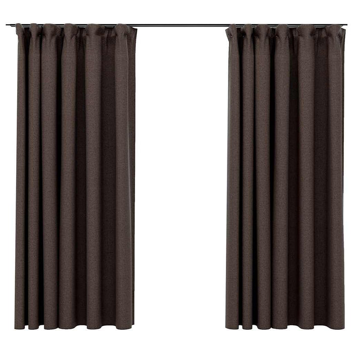 Draperii opace aspect in, cârlige, 2 buc. gri taupe, 140x175 cm - WALTI WALTI