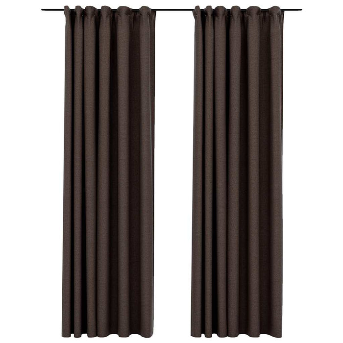 Perdele opace aspect pânză cârlige 2 buc. gri taupe 140x225 cm - WALTI WALTI