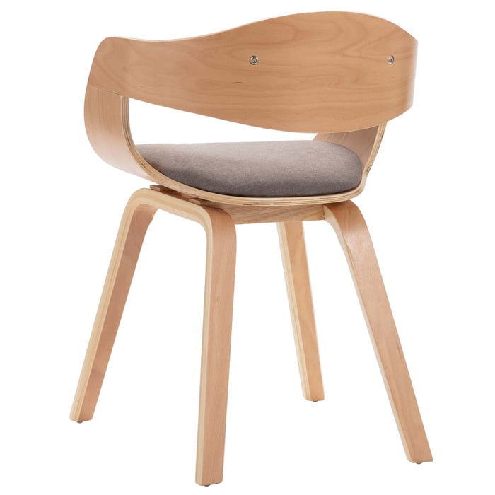 Scaune de bucătărie, 4 buc., gri taupe, lemn curbat și textil WALTI