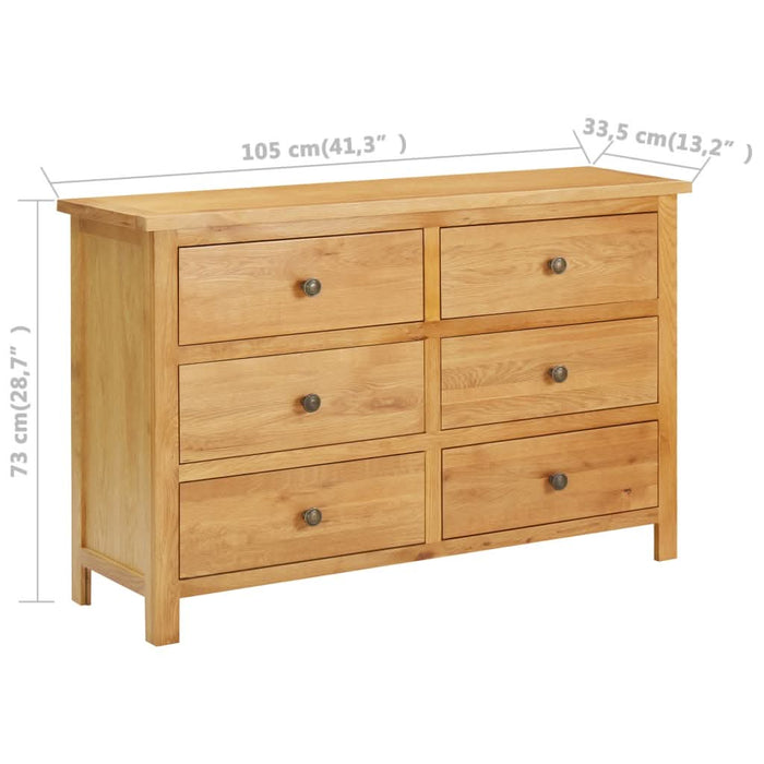 Dulap cu sertare, 105 x 33,5 x 73 cm, lemn masiv stejar - WALTI WALTI