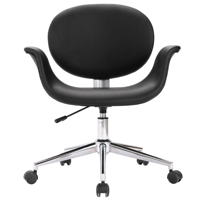 Scaun pivotant de birou, negru, piele ecologică WALTI