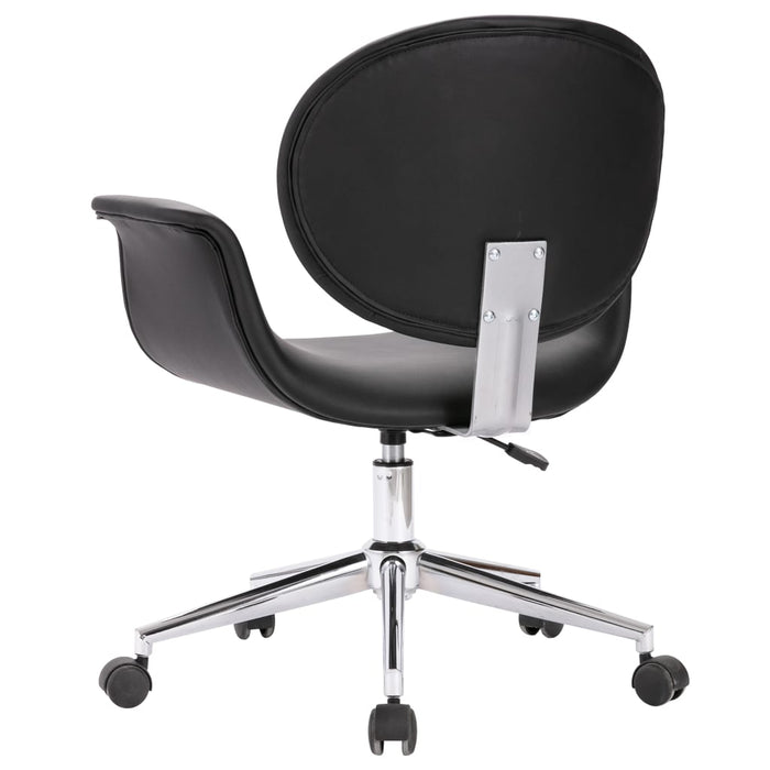 Scaun pivotant de birou, negru, piele ecologică WALTI