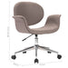 Scaun de birou pivotant, gri taupe, material textil - WALTI WALTI