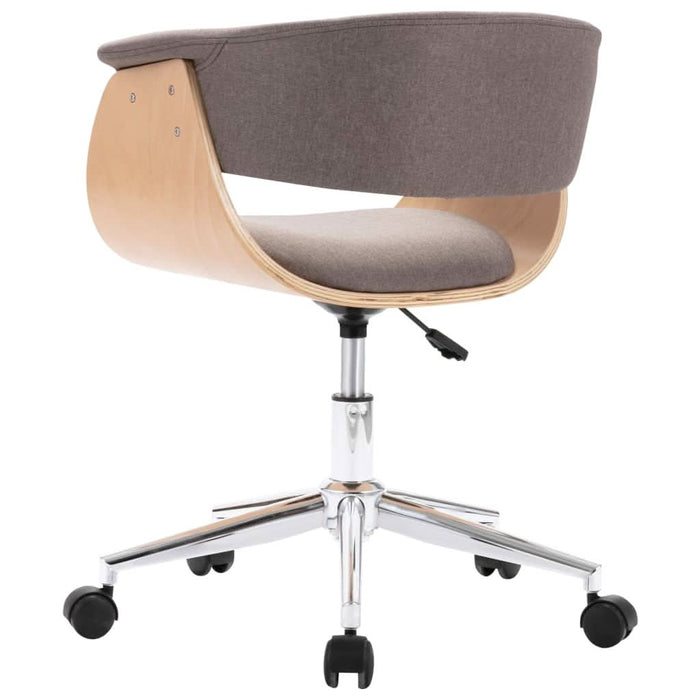 Scaun de birou pivotant, gri taupe, lemn curbat și textil - WALTI WALTI