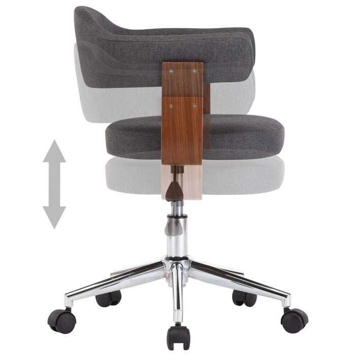 Scaun de birou pivotant, gri, lemn curbat și material textil - WALTI WALTI