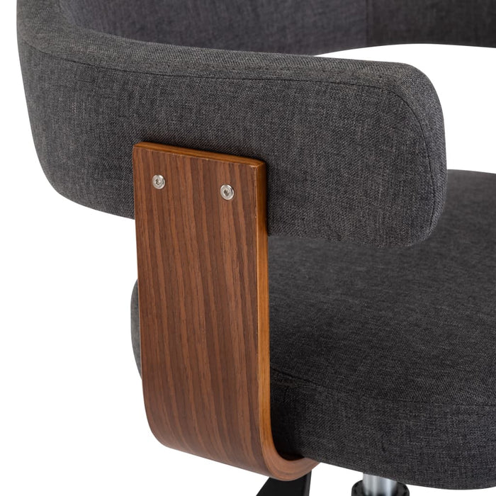 Scaun de birou pivotant, gri, lemn curbat și material textil - WALTI WALTI