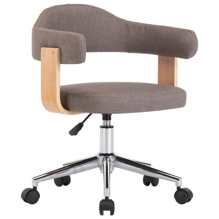 Scaun de birou pivotant, gri taupe, lemn curbat și textil - WALTI WALTI