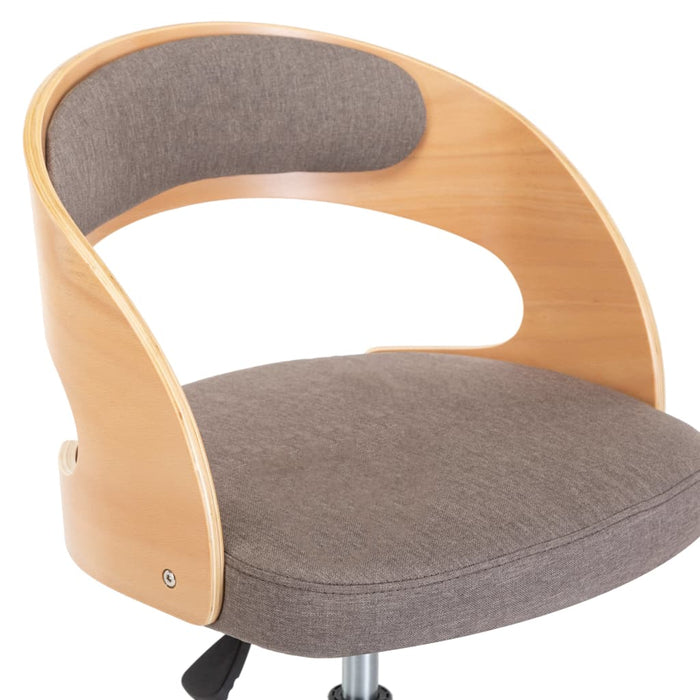 Scaun de birou pivotant, gri taupe, lemn curbat și textil - WALTI WALTI