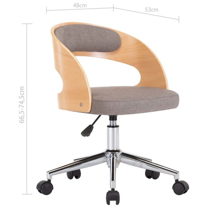 Scaun de birou pivotant, gri taupe, lemn curbat și textil - WALTI WALTI