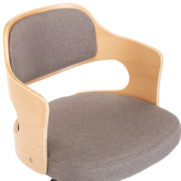 Scaun de birou pivotant, gri taupe, lemn curbat și textil - WALTI WALTI
