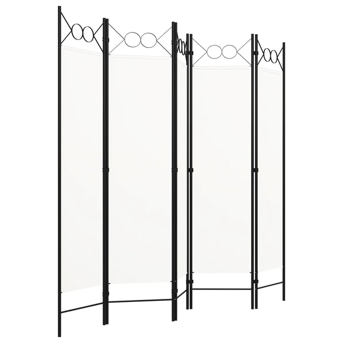 Paravan de cameră cu 5 panouri, alb, 200 x 180 cm WALTI