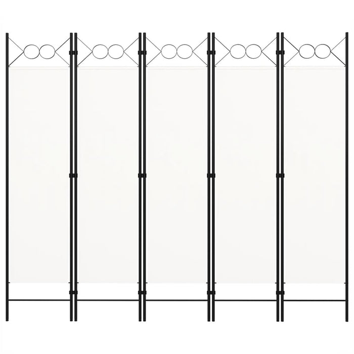 Paravan de cameră cu 5 panouri, alb, 200 x 180 cm WALTI