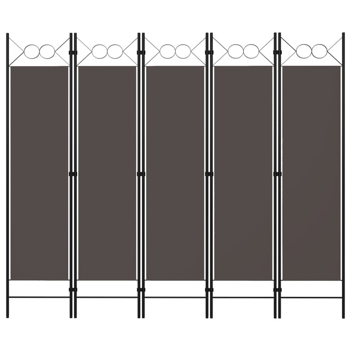 Paravan de cameră cu 5 panouri, antracit, 200 x 180 cm - WALTI WALTI
