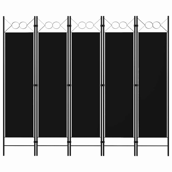 Paravan de cameră cu 5 panouri, negru, 200 x 180 cm - WALTI WALTI