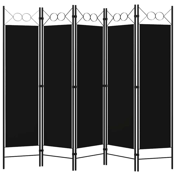 Paravan de cameră cu 5 panouri, negru, 200 x 180 cm - WALTI WALTI