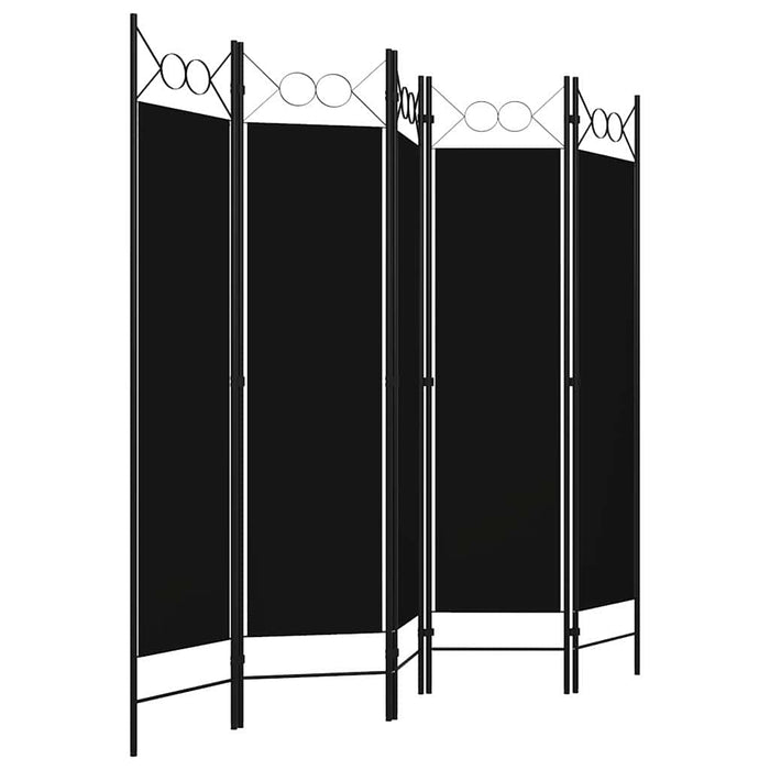 Paravan de cameră cu 5 panouri, negru, 200 x 180 cm - WALTI WALTI