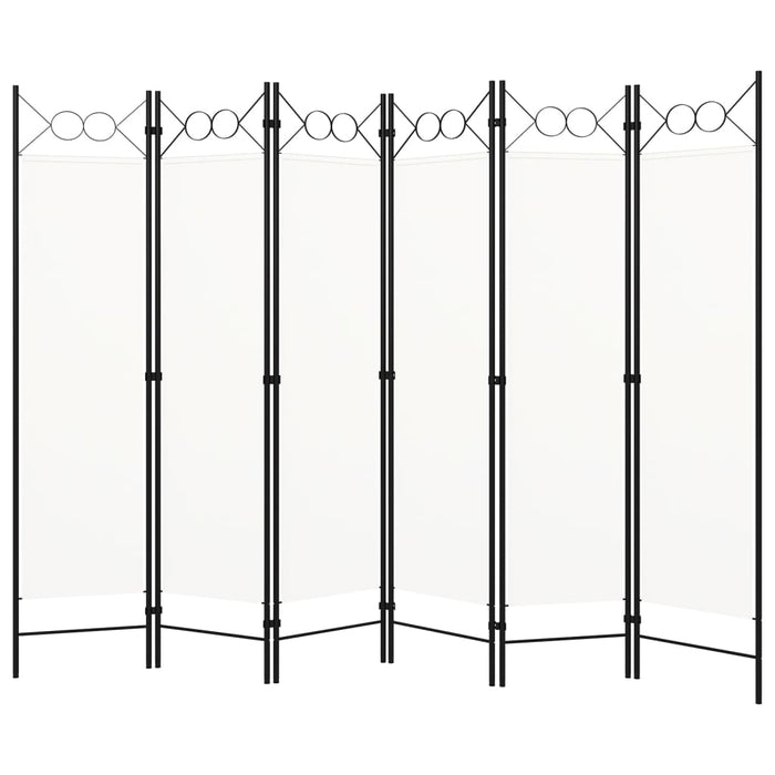 Paravan de cameră cu 6 panouri, alb, 240 x 180 cm WALTI