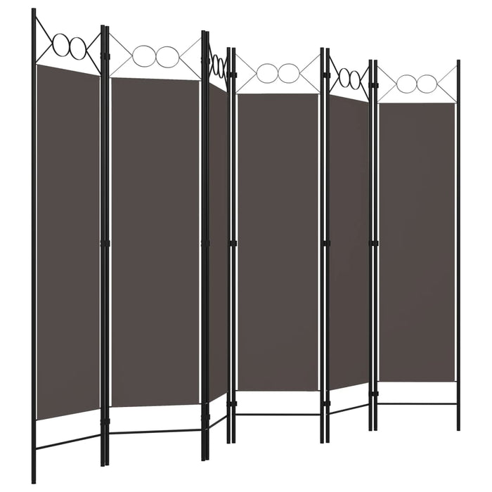 Paravan de cameră cu 6 panouri, antracit, 240 x 180 cm - WALTI WALTI