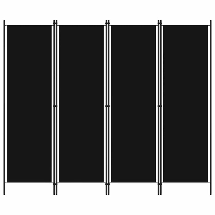 Paravan de cameră cu 4 panouri, negru, 200 x 180 cm - WALTI WALTI
