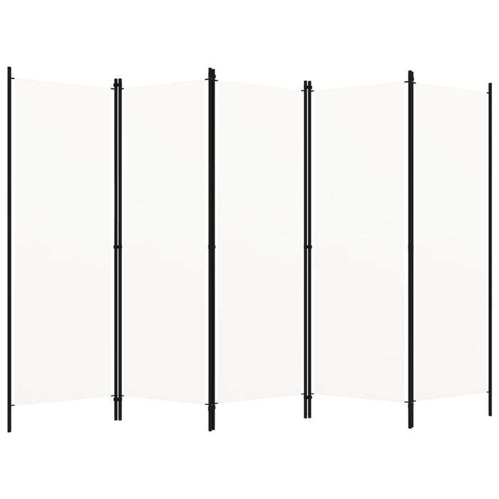 Paravan de cameră cu 5 panouri, alb, 250 x 180 cm WALTI