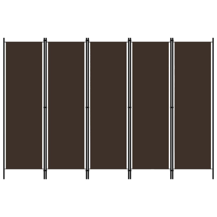 Paravan de cameră cu 5 panouri, maro, 250 x 180 cm - WALTI WALTI