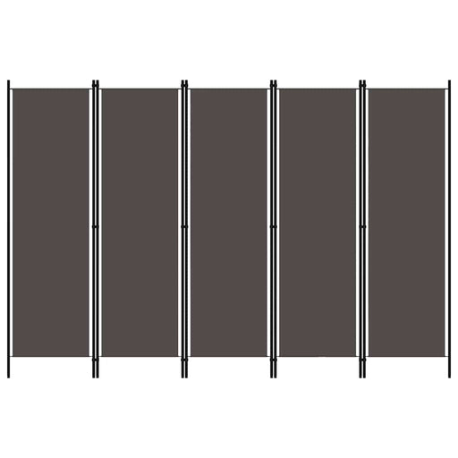 Paravan de cameră cu 5 panouri, antracit, 250 x 180 cm - WALTI WALTI