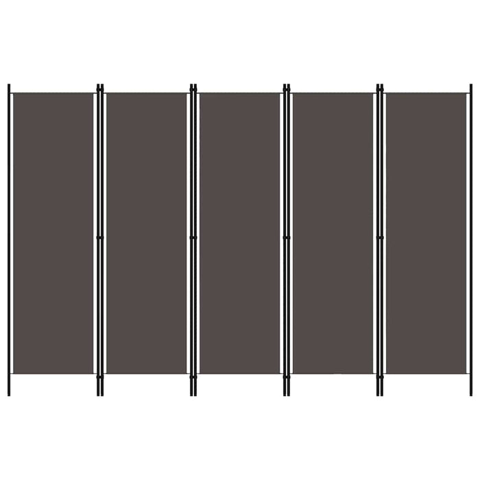 Paravan de cameră cu 5 panouri, antracit, 250 x 180 cm - WALTI WALTI