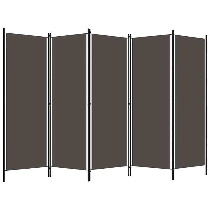 Paravan de cameră cu 5 panouri, antracit, 250 x 180 cm - WALTI WALTI