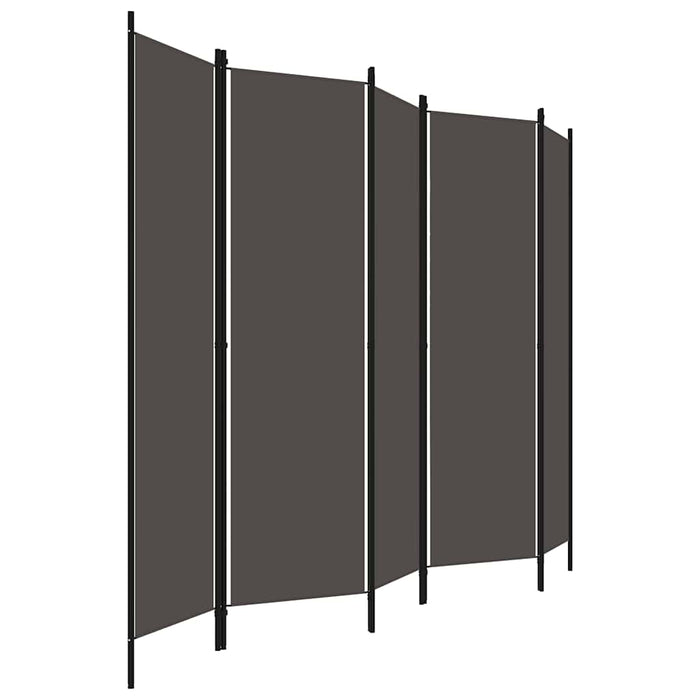 Paravan de cameră cu 5 panouri, antracit, 250 x 180 cm - WALTI WALTI